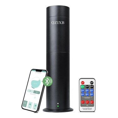 Smart Scent Air Machine, Waterless Essential Oil Diffuser with Smart Cold Air Technology,Bluetooth and Remote Control Equipment, for Home Large Room Hotel, Spa, Office (Black)