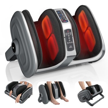 Snailax Shiatsu Foot Massager with Heat and Remote, Electric Foot Massager Machine, 3 Level Kneading/Vibration/Compression, Gift for Women Men Size up to 13