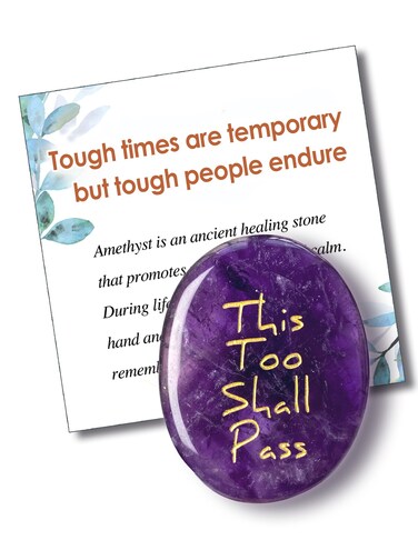 SOLICIEL This Too Shall Pass Amethyst Healing Crystal, You Got This Inspirational Gifts Speical Thinking of You Keepsake Gifts for Women Men