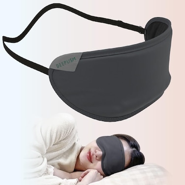 Somnia1 Ultra Light 0.6 oz. Sleep mask for Side Sleeper Women Men, Soft Breathable Light Blocking Eye Shade Cover for Flight Travel Nap (Dark Grey)
