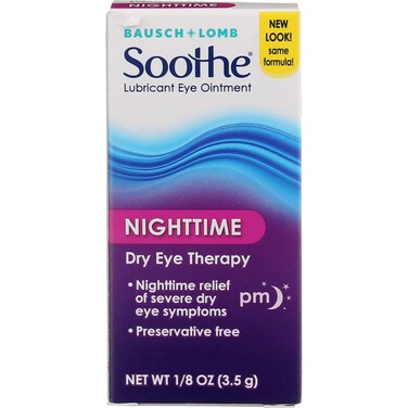 Soothe Lubricant Eye Ointment Night Time Dry Eye Therapy, 0.13 Oz (4 Pack) from Bausch &amp; Lomb