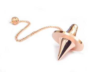 Spinning Top Design Openable Cone Point Copper Metal Pendulum. Healing Dowsing Reiki Pendulum for Divination, Chakra Testing &amp; Spiritual Energy.