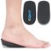 SQHT's Height Increase Insoles - Gel Shoe Heel Lift Inserts &amp; Pads, Achilles Tendon Cushion Cups for Men and Women (Large (1.4" Height)) Black