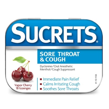Sucrets Sore Throat &amp; Cough Vapor Cherry, 18 Count (Pack of 2)