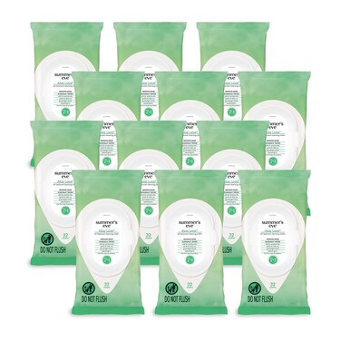 Summer's Eve Aloe Love Gentle Daily Feminine Wipes, Removes Odor, pH balanced, 32 Count, 12 Pack