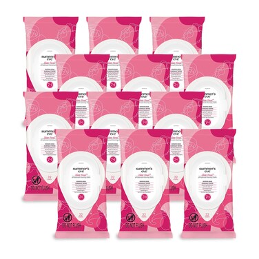 Summer's Eve Feminine Cleansing Wipes, Sheer Floral, 32 Count, 12 Pack