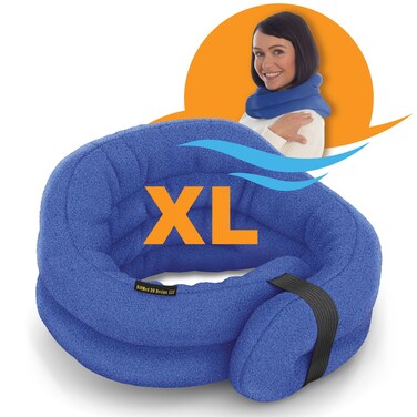 SunnyBay XL Microwave Heating Pad, Microwavable Heated Neck and Shoulder Wrap, Hands-Free Weighted Moist Hot or Cool Pack, Soft Fleece Cover and Flaxseed Filling, 30 Inch Extra-Long Length, SkyBlue