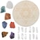SUNYIK 19 PCS Metatron's Cube Energy Chakra Crystal Grid, 7 Chakra Crystal Stones, 12 PCS Rock Quartz Bars, 1 PCS Archangel Mai Dachang Array Board Kits for Beginner