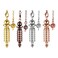 SUNYIK 4PCS Isis Point Spiritual Point Copper Metal Pendulum for Dowsing Divination, Healing Spiral Dowsing Pendulum Set Meditation Tool with Chain 7