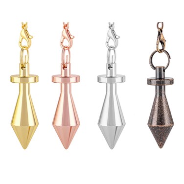 SUNYIK 4PCS Metal Point Spiritual Point Copper Metal Pendulum for Dowsing Divination, Healing Spiral Dowsing Pendulum Set Meditation Tool with Chain 6.8-7.5
