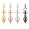 SUNYIK 4PCS Metal Point Spiritual Point Copper Metal Pendulum for Dowsing Divination, Healing Spiral Dowsing Pendulum Set Meditation Tool with Chain 6.8-7.5