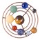 SUNYIK 9 Planets Solor System Crystal Sphere Kit with Metal Orbit, Healing Chakra Crystal Ball Set Galaxy Universe Tabletop Display for Home Office Decoration