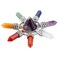 SUNYIK Crystal Point Pyramid Energy Generator with 7 Chakra Stone Hexagonal Prisms Direction for Healing Balancing Reiki, Amethyst Cone