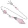 SUNYIK Faceted Healing Crystal Point Pendulum for Divination Pointed Quartz Stone Pendant with Merkaba Star and Dream Catcher, Rose Quartz