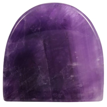 SUNYIK Handcarved Thumb Worry Stone, Polished Palm Pocket Stones Healing Crystals, Half Round, Amethyst