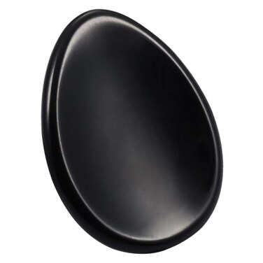 SUNYIK Handcarved Thumb Worry Stone, Polished Palm Pocket Stones Healing Crystals, Teardrop Black Obsidian