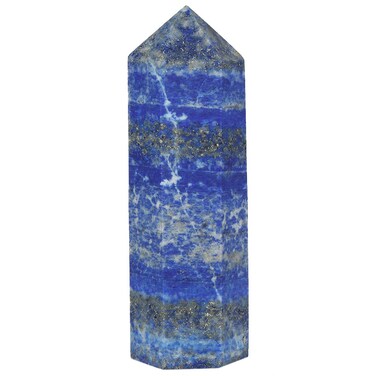 SUNYIK Lapis Lazuli Quartz Self Standing 6 Facet Single Point Figurine Sphere, 2"-3.2