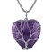 SUNYIK Natural Amethyst Crystal Pendant Necklace for Women, Handmade Copper Wire Wrapped Heart Love Healing Reiki Crystal Jewelry