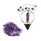 SUNYIK Natural Amethyst Quartz Cluster with Amethyst Pryamid Crystal Point Pendulum Set for Healing Chakra Reiki Dowsing Divination Wicca Meditation Therapy