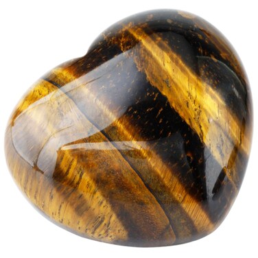 SUNYIK Natural Tiger's Eye Stone Carved Puff Heart Pocket Stone,Healing Palm Crystal Pack of 1(1.6")