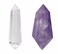 SUNYIK Rock Quartz 1.7"-3.3" /Amethyst 1.9"-2.9" 6 Facet Double Crystal Point Figurine Sphere Pack of 2