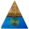 SUNYIK Rock Quartz Stone Orgone Pyramid, Resin Stone Chips Healing Crystals Pyramid for Figurine Decoration Protection Reiki Healing 1.96", Blue