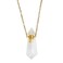 SUPERFINDINGS Natural White Quartz Stone Perfume Bottle Pendant Gemstone Crystal Perfume Bottle Essential Oil Necklace Diffuser Necklace Hexagonal Pointed Reiki Chakra Pendant for Woman Men