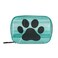 Teal Turquoise Wooden Striped Pill Case, Weekly Portable Dog Paw Pill Bag Container 7 Days Pill Box Organizer Vitamin Supplement Holder with Zipper for Travel Family Busines