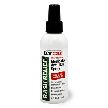 Tecnu Rash Relief Medicated Anti Itch Spray with Scar Prevention, 6 Fl Oz, Protection &amp; Itchy Skin Relief from Poison Ivy, Poison Oak, Rashes, Insect Bites &amp; Sunburn, Homeopathic Skin Care
