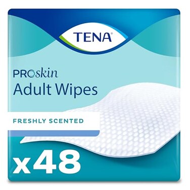 TENA ProSkin Ultra Adult Wipes, 48 Count - Pre-Moistened and Hypoallergenic for Personal Cleansing