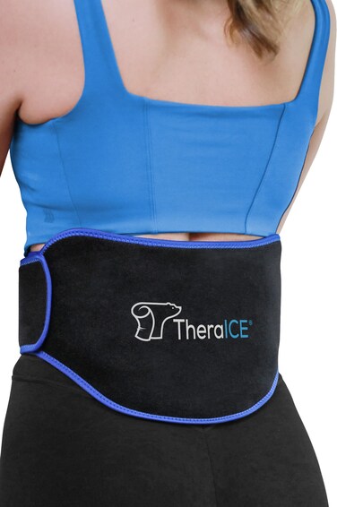 TheraICE Ice Pack Brace for Lower Back Pain, 1 Pack Wrap Heating Pad Inserts, Hot or Cold Therapy Back Pain Relief for Lumbar, Sciatic Nerve, Herniated Disc