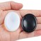 Thumb Worry Stone, Stress Relax Healing Reiki Crystal Pocket Palm Stones,Black Obsidian and Opalite,Pack of 2