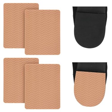 TIESOME Shoe Sole Protector, 4 PCS Shoe Sole Non Slip Pads Adhesive Silicone Shoe Soles Protectors Thickness Cushion Sole Stick Protector Replacement Kit for Leather Shoes and High Heels(Khaki)