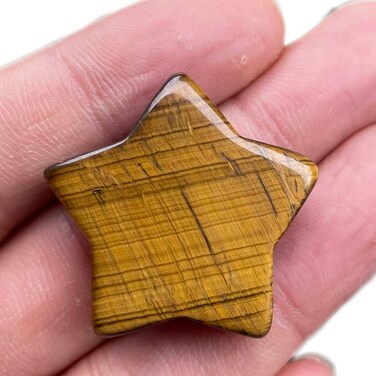 Tiger's Eye Stone Crystal Star Chakra Stones for Reiki Healing Yoga Balance Meditation Polished Mini Pocket Palm Stone 1 Inch (30mm)