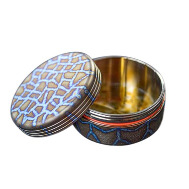Titanium Waterproof Pill Case EDC Urgency Capsule Case Pocket Metal Box Camping Tiny Case, Blue