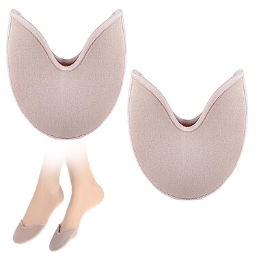 Toe Pouches Pads 1 Pair Ballet Dance Pointe Pad Protects Toes Half Cushions Ballet Shoes Toe Covers Sponge Dancer Soft Elastic Pointe Toe Caps for Women Girls Dance Protector Forefoot
