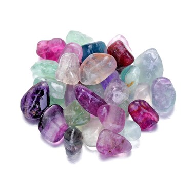 Top Plaza Bulk Fluorite Crystal Stones Real Natural Fluorite Reiki Healing Gemstones Small Tumbled Polished Stones for Energy Witchcraft Therapy Meditation Crystal Decorations 0.22Lb