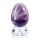 Top Plaza Healing Crystals Amethyst Stone Decors Carved Polished Natural Gemstone Egg Statue Figurines with Acrylic Stand Home Living Room Bedroom Room Decoration