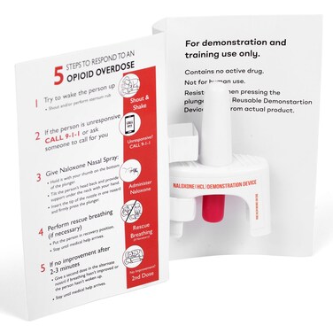 Training Device for Naloxone Nasal Spray   for Use in First Aid Training for Opioid Overdose   Reusable   Includes Two Nasal Spray Training Devices &amp; Instructions (Pack of 2)   Contains NO Medication
