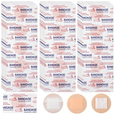 Treela 1200 Pcs Adhesive Spot Bandage Fabric Adhesive Bandages 0.87 Inch Diameter Round Bandage with Non Stick Pad for Wound Care, Hide Skin Spots, Small Incisions