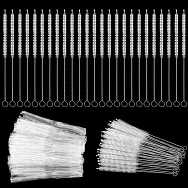TrelaCo 50 Pcs Tracheostomy Cleaning Brushes Trach Brush Nylon Bristle Tracheostomy Brushes Pipe Tube Cleaning Brush for Supplies, 10mm