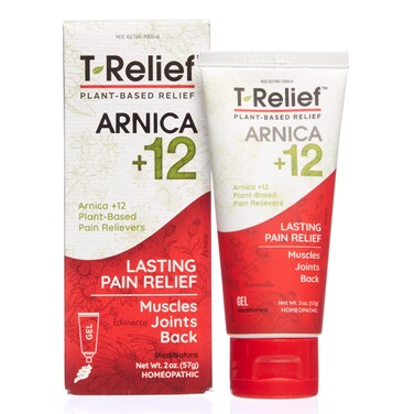 T-Relief Arnica +12 Gel Natural Actives for Back Joint Soreness Muscle Aches &amp; Stiffness Whole Body Fast Acting Homeopathic Rub for Women &amp; Men - 2 oz