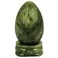 TUMBEELLUWA Carved Egg Healing Crystal Quartz with Stone Stand Reiki Figurine Home Decoration,Green Jade