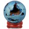 TUMBEELLUWA Druzy Agate Geode Gemstone Titanium Coated Aura Quartz Healing Crystal with Wood Stand Home Decoration,Sphere Ball Shape,Light Blue
