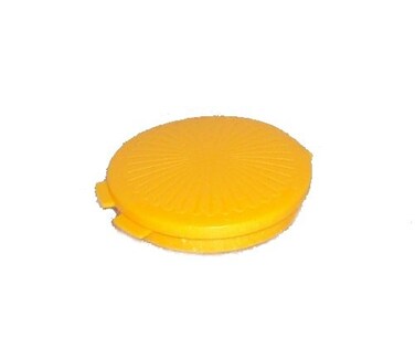 Tupperware Mini Clamshell Pill Keeper Round Pocket Container, Harvest Maize