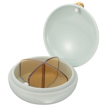 ULTECHNOVO Pill Organizer 6 Compartments Pill Box Pill Bottle Organizer Pill Dispenser AM PM Pill Case Medication Container Multifunctional Organizer Travel Jewelry Medicine jar