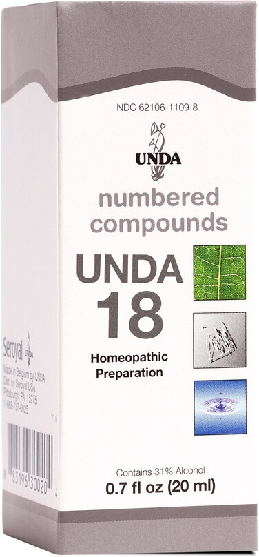 UNDA 18 Numbered Compounds   Homeopathic Preparation   0.7 fl. oz.