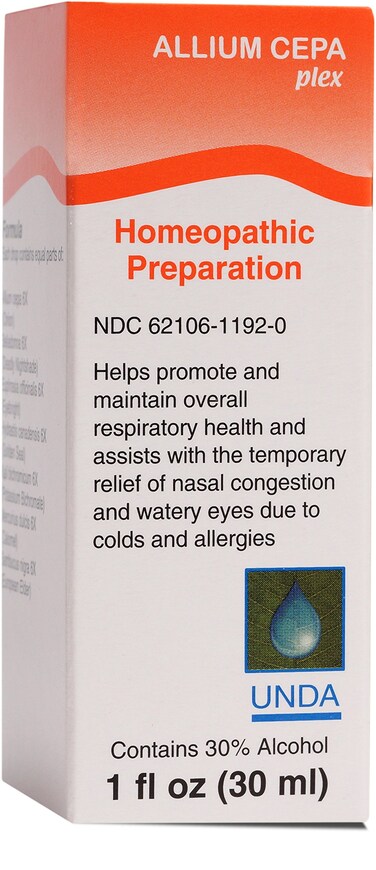 UNDA Allium Cepa Plex   Homeopathic Remedy to Help Temporarily Relieve Symptoms of Cold and Allergies   1 fl. oz.