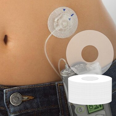 Universal Adhesive Patches for CGM and Insulin Pumps, 0.8-Inch Hole, 40 Pack Waterproof 10-14Days &amp; Breathable Clear Patches, Pre-Cut Adhesive Tape, CGM Protection,Skin-Friendly Patches.