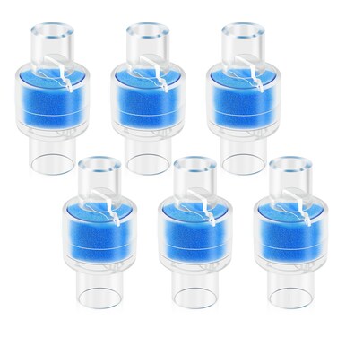 Upgrade Packaging Universal Heat Moisture Exchanger/Exchange Filter Replacement for Z1, Z2 HME Humidification Solution Filter Fit 22mm Diameter Tubing-6 Pack, Individually Sealed Packaging LUXRILIX